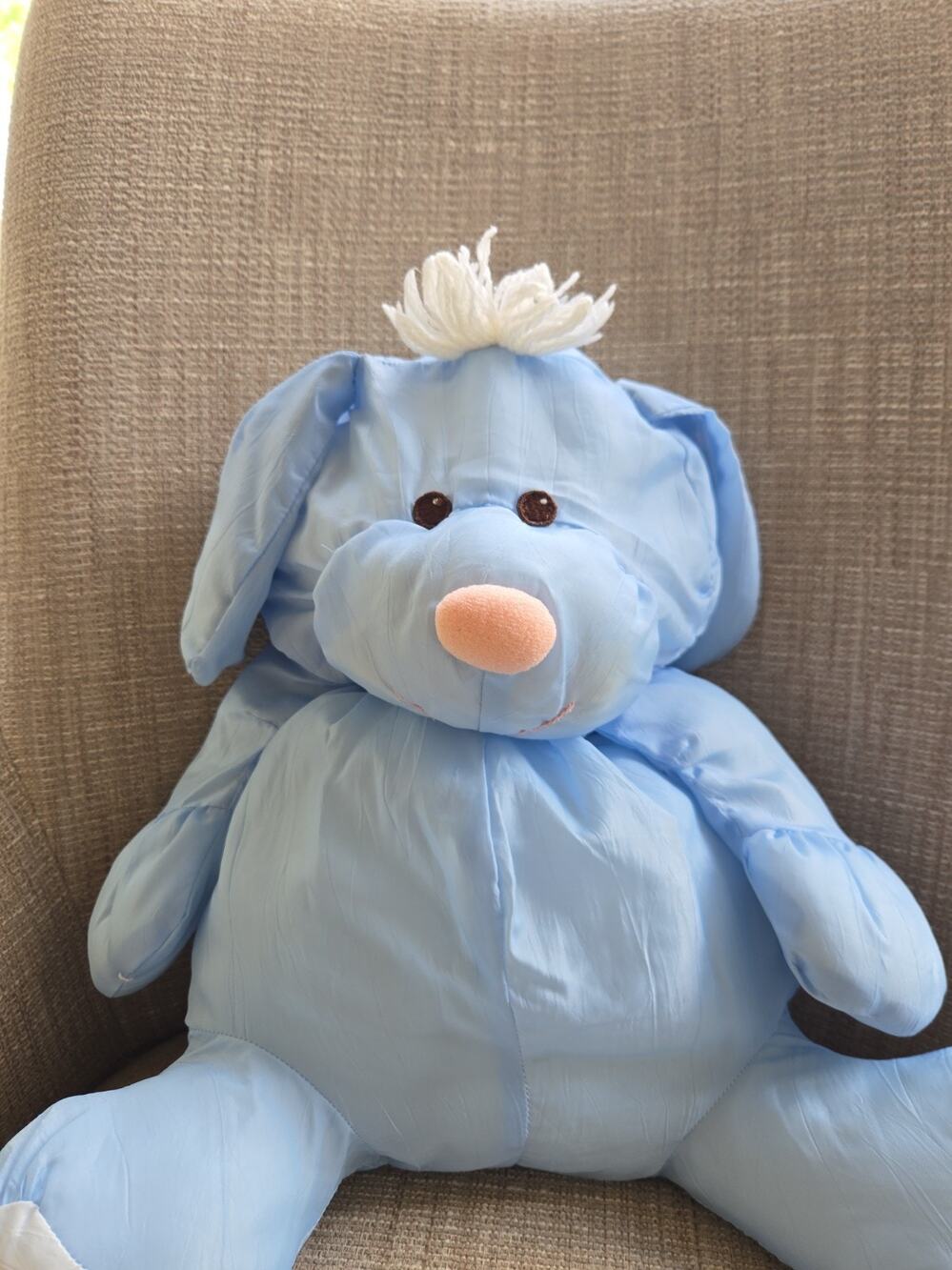 2006 Fisher Price 16" Puffalump Blue Puppy Dog Nylon Stuffed Plush Outfit